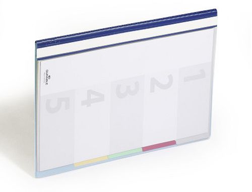 Capa de arquivo de suspenso durable a4 com 5 separadores eindice lombada azul , Duraclip , 155881 , 4005546269108